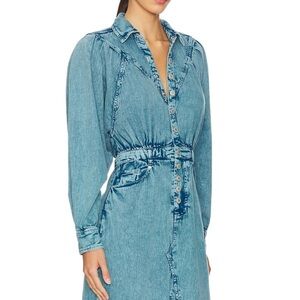 ✨NWT $330🏷️✨ FREE PEOPLE Mad Love Denim Midi Dress XS